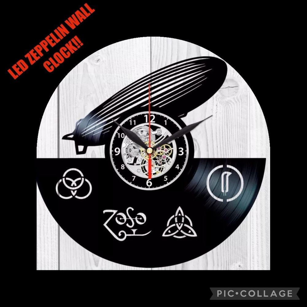 NEW LED ZEPPELIN ROCK VINYL RECORD WALL CLOCK!!